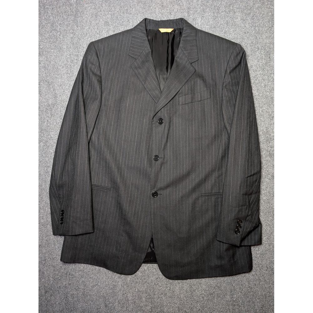 Vintage Donna Karan Signature‎ 100% Wool Pinstripe Blazer Men's Size 44/38 Reg